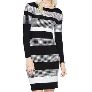 Vince Camuto Striped Long Sleeve Knit Sweater Dress (XL)